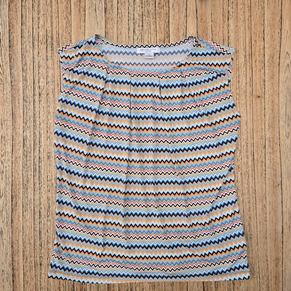 Liz Claiborne‎ Multicolor Chevron Top Petite Medium